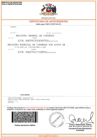 Qué información aparece en el Certificado de Antecedentes para fines particulares